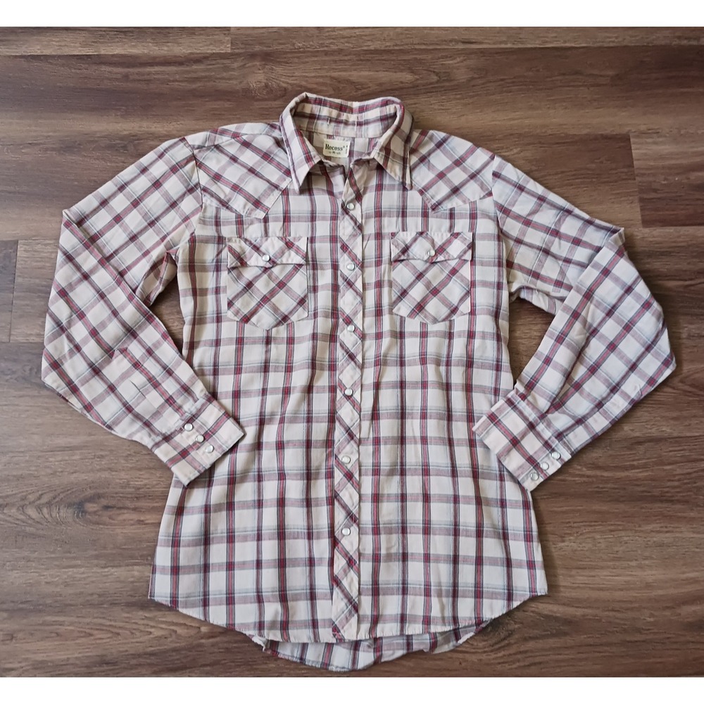 Vintage Recess‎ Western Pearl Snap Plaid Shirt Size Medium